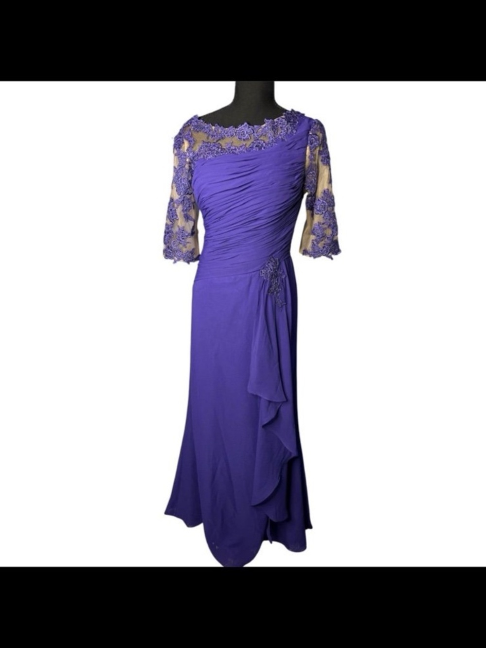 Elegant royal purple evening gown